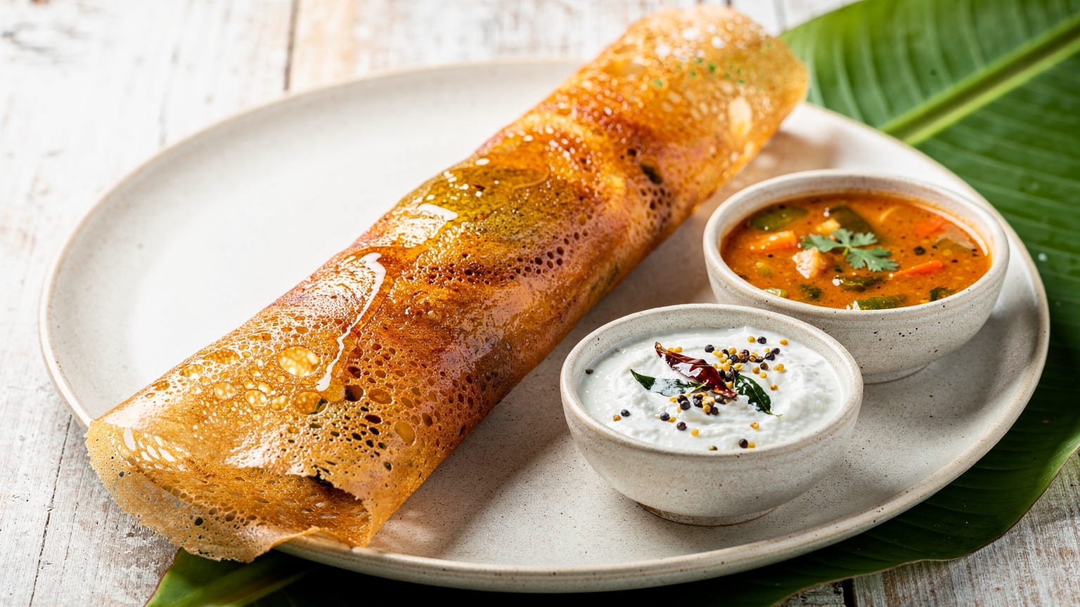 Golden ghee roast dosa