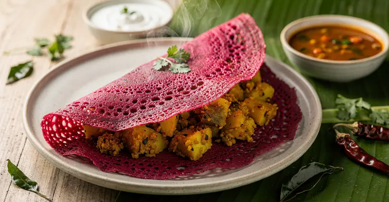 Beetroot Masala Dosa