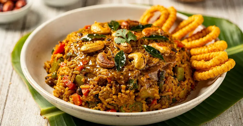 Bisi Bele Bath with Fryums
